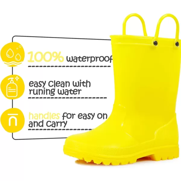 K KomForme Kids Rain Boots, Toddler Girls &amp; Boys Rain Boots Waterproof Memory Foam Insole and Easy-on Handles