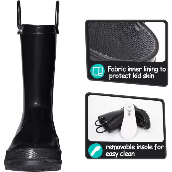 K KomForme Kids Rain Boots, Toddler Girls &amp; Boys Rain Boots Waterproof Memory Foam Insole and Easy-on Handles