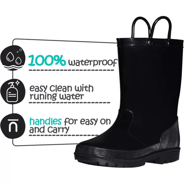 K KomForme Kids Rain Boots, Toddler Girls &amp; Boys Rain Boots Waterproof Memory Foam Insole and Easy-on Handles
