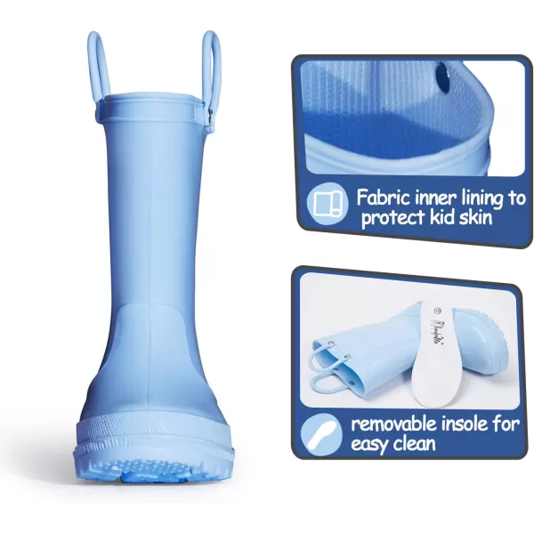 K KomForme Kids Rain Boots, Toddler Girls &amp; Boys Rain Boots Waterproof Memory Foam Insole and Easy-on Handles