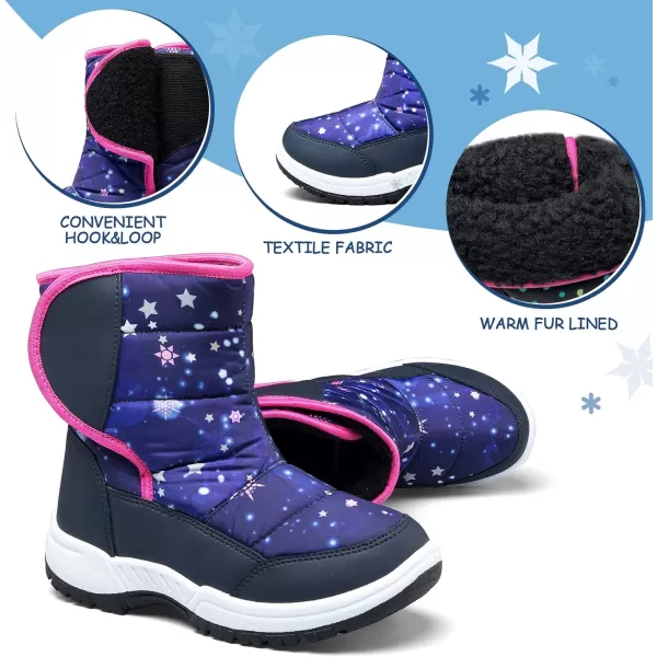 K KomForme Boys &amp; Girls Snow Boots Warm Anti-Slip Outdoor Winter Shoes 