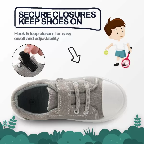 K KomForme Toddler Boys Girls Shoes Kids Canvas Sneakers with Hook and Loops