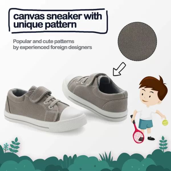 K KomForme Toddler Boys Girls Shoes Kids Canvas Sneakers with Hook and Loops