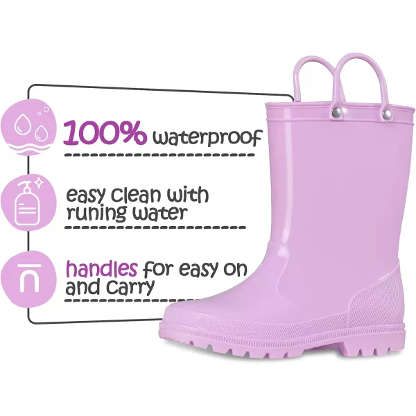 K KomForme Kids Rain Boots, Toddler Girls &amp; Boys Rain Boots Waterproof Memory Foam Insole and Easy-on Handles