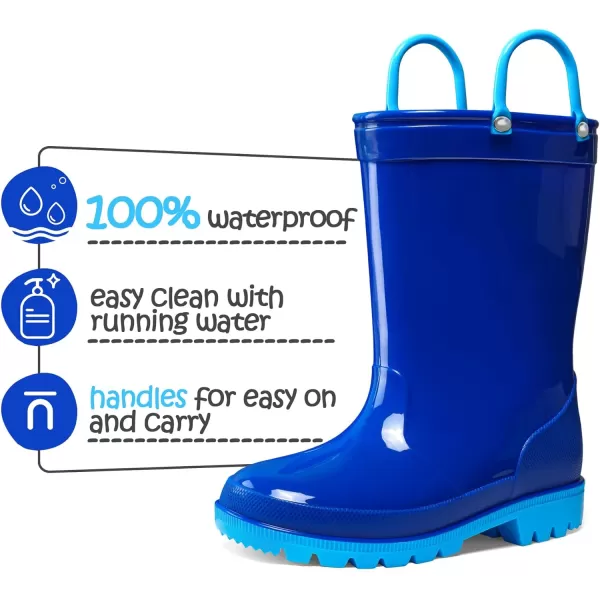 K KomForme Kids Rain Boots, Toddler Girls &amp; Boys Rain Boots Waterproof Memory Foam Insole and Easy-on Handles