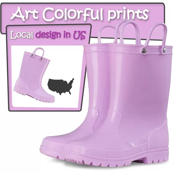 K KomForme Kids Rain Boots, Toddler Girls &amp; Boys Rain Boots Waterproof Memory Foam Insole and Easy-on Handles