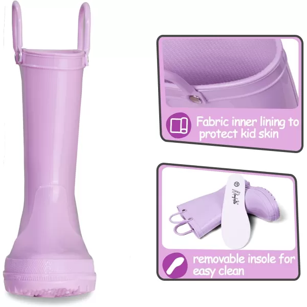 K KomForme Kids Rain Boots, Toddler Girls &amp; Boys Rain Boots Waterproof Memory Foam Insole and Easy-on Handles