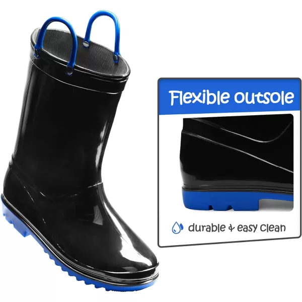 Kids Boys Girls Rain Boots with Easy-on Handles Rainboots 