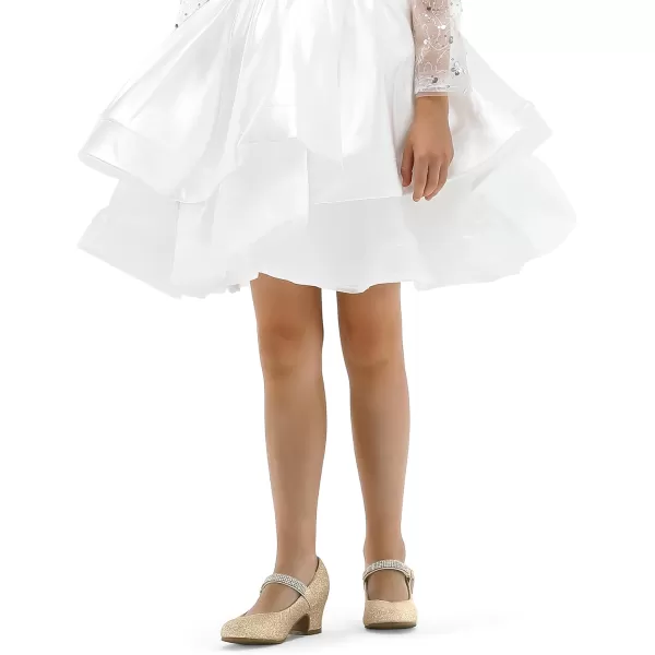 K KomForme Girl Mary Jane Shoes with Low Heel Rhinestones Princess Flats Dress Pump Shoes for Little Kid/Big Kid