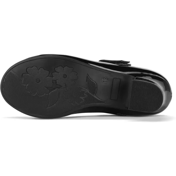 K KomForme Girl Mary Jane Shoes with Low Heel Rhinestones Princess Flats Dress Pump Shoes for Little Kid/Big Kid