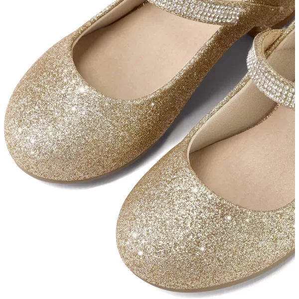 K KomForme Girl Mary Jane Shoes with Low Heel Rhinestones Princess Flats Dress Pump Shoes for Little Kid/Big Kid