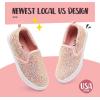 imageK KomForme Kids Shoes Toddlers Canvas Sneakers Slip on Walking Tennis Shoes for Boys GirlsToddlerLittle KidsBig KidsApink Glitter