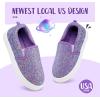 imageK KomForme Kids Shoes Toddlers Canvas Sneakers Slip on Walking Tennis Shoes for Boys GirlsToddlerLittle KidsBig KidsPurple Glitter