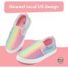imageK KomForme Toddler Girls Boys Shoes Little Kids Slip on Canvas Sneakers for RunningWalkingGradient Glitter