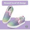imageK KomForme Toddler Girls Boys Shoes Little Kids Slip on Canvas Sneakers for RunningWalkingGradient Purple