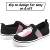 imageK KomForme Toddler Sneakers for Girls Boys Slip On Canvas Walking ShoesBlack With Pink