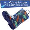 imageSHOFORT Kids Boys Girls Rain Boots with Easyon Handles Rainboots ToddlerLittle KidBig KidColor Dinosaur