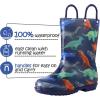 imageSHOFORT Kids Boys Girls Rain Boots with Easyon Handles Rainboots ToddlerLittle KidBig KidColor Dinosaur