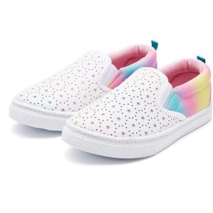 imageK KomForme Kids Shoes Toddlers Canvas Sneakers Slip on Walking Tennis Shoes for Boys GirlsToddlerLittle KidsBig KidsA1white Star