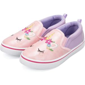 imageK KomForme Kids Shoes Toddlers Canvas Sneakers Slip on Walking Tennis Shoes for Boys GirlsToddlerLittle KidsBig KidsApink Unicorn