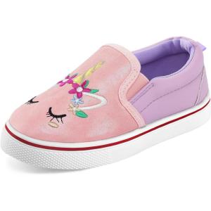 imageK KomForme Toddler Girls Boys Shoes Little Kids Slip on Canvas Sneakers for RunningWalkingPink Unicon