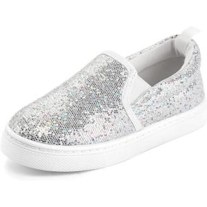 imageK KomForme Toddler Sneakers for Girls Boys Slip On Canvas Walking ShoesGrey