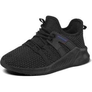 imageRUNSIDE Boys Girls Tennis Shoes Kids Lightweight Breathable Sneakers Laceup Running Athletic Shoes for ToddlerLittle KidBig KidBlack