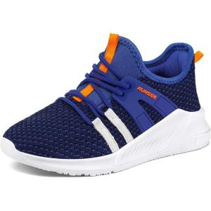 imageRUNSIDE Boys Girls Tennis Shoes Kids Lightweight Breathable Sneakers Laceup Running Athletic Shoes for ToddlerLittle KidBig KidBlue