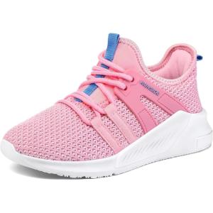 imageRUNSIDE Boys Girls Tennis Shoes Kids Lightweight Breathable Sneakers Laceup Running Athletic Shoes for ToddlerLittle KidBig KidRose
