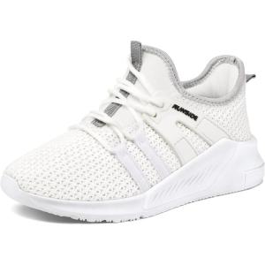 imageRUNSIDE Boys Girls Tennis Shoes Kids Lightweight Breathable Sneakers Laceup Running Athletic Shoes for ToddlerLittle KidBig KidWhite