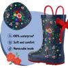 imageK KomForme Kids Rain Boots Waterproof Printed Rubber boots with HandlesBeautiful Garden