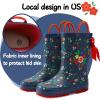 imageK KomForme Kids Rain Boots Waterproof Printed Rubber boots with HandlesBeautiful Garden