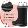 imageK KomForme Kids Rain Boots Waterproof Printed Rubber boots with HandlesBlack