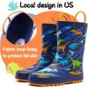 imageK KomForme Kids Rain Boots Waterproof Printed Rubber boots with HandlesBlue Dinosaur