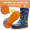 imageK KomForme Kids Rain Boots Waterproof Printed Rubber boots with HandlesBlue Dinosaur