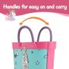 imageK KomForme Kids Rain Boots Waterproof Printed Rubber boots with HandlesGlitter Unicorn