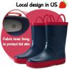 imageK KomForme Kids Rain Boots Waterproof Printed Rubber boots with HandlesNavy