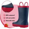 imageK KomForme Kids Rain Boots Waterproof Printed Rubber boots with HandlesNavy