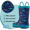 imageK KomForme Kids Rain Boots Waterproof Printed Rubber boots with HandlesOcean World