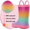 imageK KomForme Kids Rain Boots Waterproof Printed Rubber boots with HandlesPink Rainbow