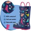 imageK KomForme Kids Rain Boots Waterproof Printed Rubber boots with HandlesPurple Dinosaur