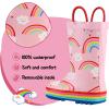 imageK KomForme Kids Rain Boots Waterproof Printed Rubber boots with HandlesRainbow Cloud
