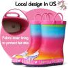 imageK KomForme Kids Rain Boots Waterproof Printed Rubber boots with HandlesUnicorn Kisses
