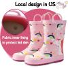 imageK KomForme Kids Rain Boots Waterproof Printed Rubber boots with HandlesUnicorn Life