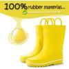 imageK KomForme Kids Rain Boots Waterproof Rubber Matte Boots with Easyon HandlesAyellow