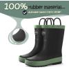imageK KomForme Kids Rain Boots Waterproof Rubber Matte Boots with Easyon HandlesBlack