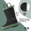 imageK KomForme Kids Rain Boots Waterproof Rubber Matte Boots with Easyon HandlesBlack