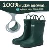 imageK KomForme Kids Rain Boots Waterproof Rubber Matte Boots with Easyon HandlesDark Green