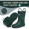 imageK KomForme Kids Rain Boots Waterproof Rubber Matte Boots with Easyon HandlesDark Green