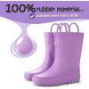 imageK KomForme Kids Rain Boots Waterproof Rubber Matte Boots with Easyon HandlesLight Purple